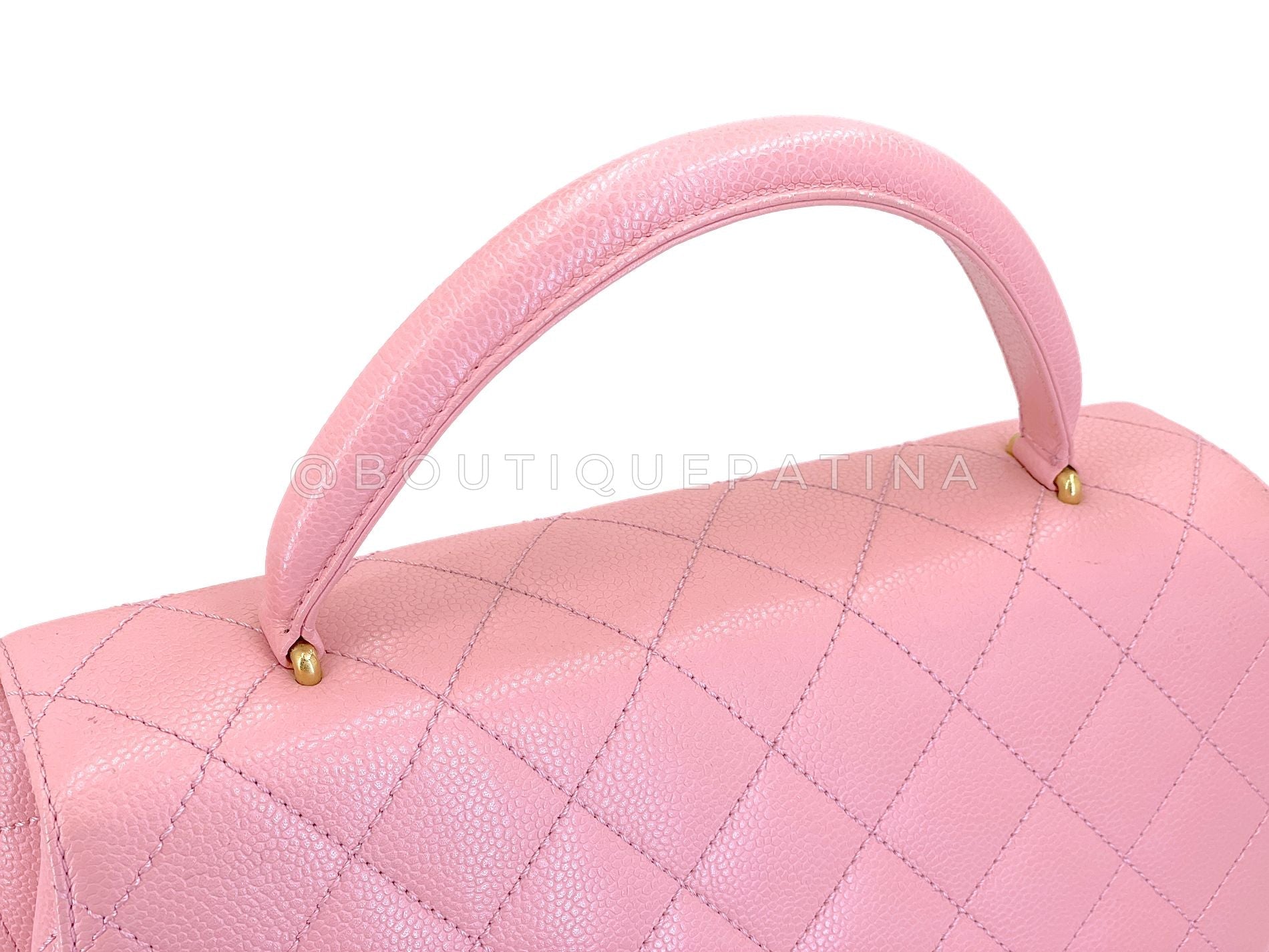Chanel 2004 Vintage Sakura Pink Caviar Kelly Flap Bag 24k GHW 8TY