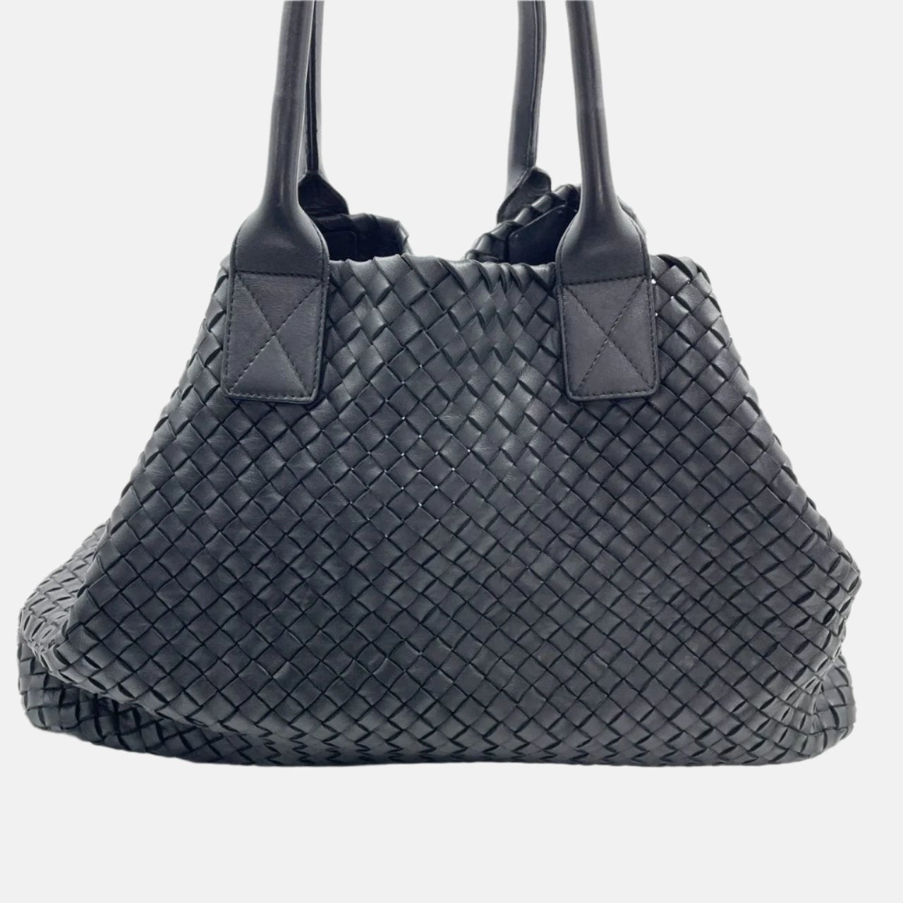 Bottega Veneta Cabat Large Intreccio Leather Tote Bag Black 45cm