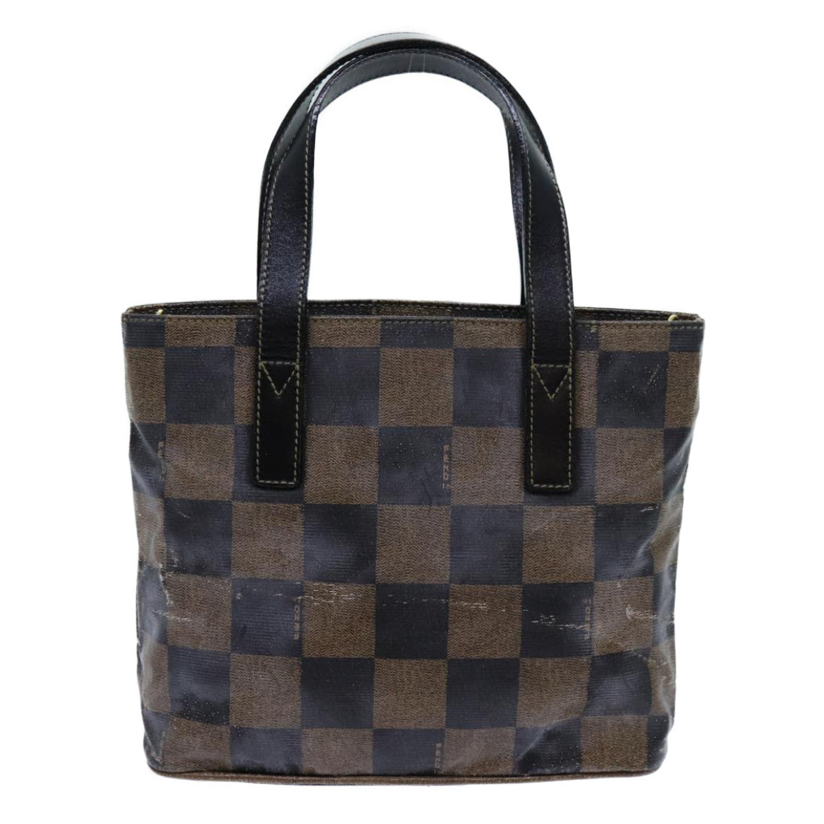 FENDI Pecan Canvas Hand Bag 2way Brown Black 69215