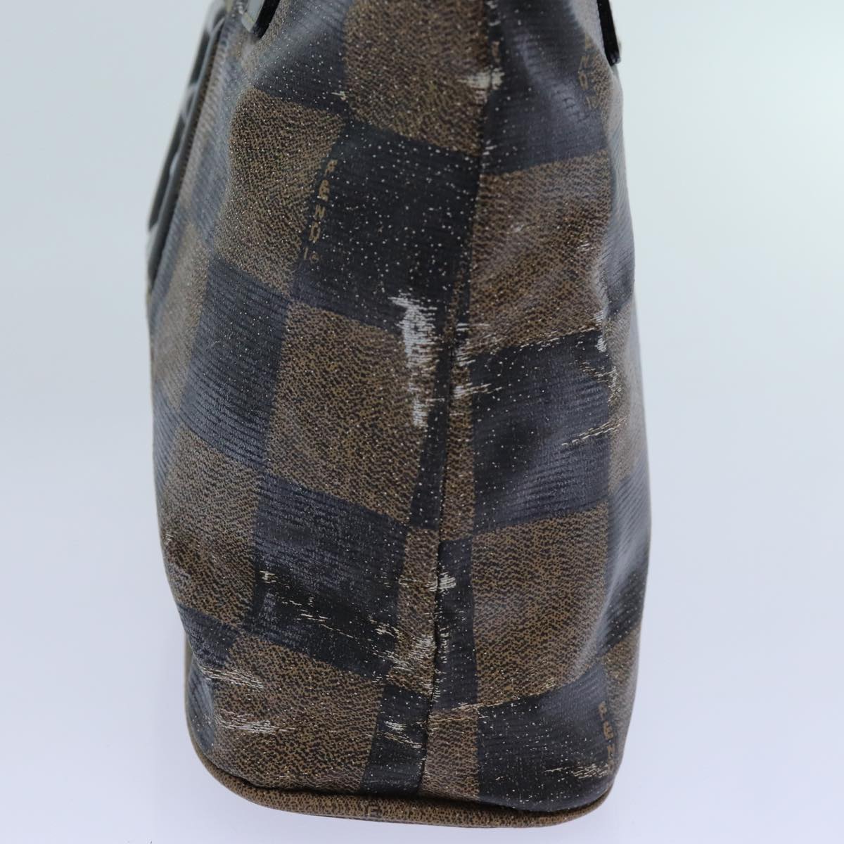 FENDI Pecan Canvas Hand Bag 2way Brown Black 69215