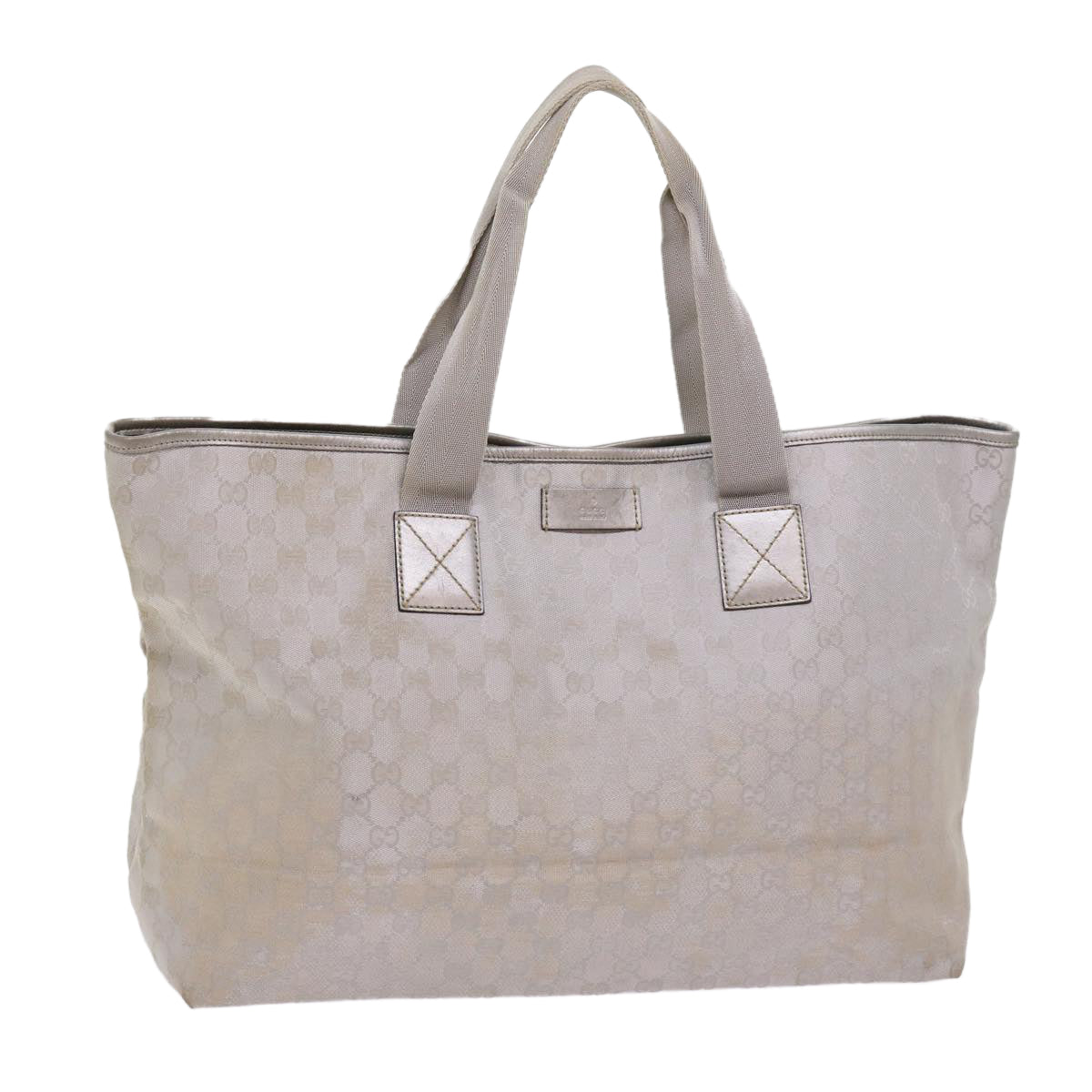 GUCCI GG Canvas Tote Bag Outlet Silver 267474 69367