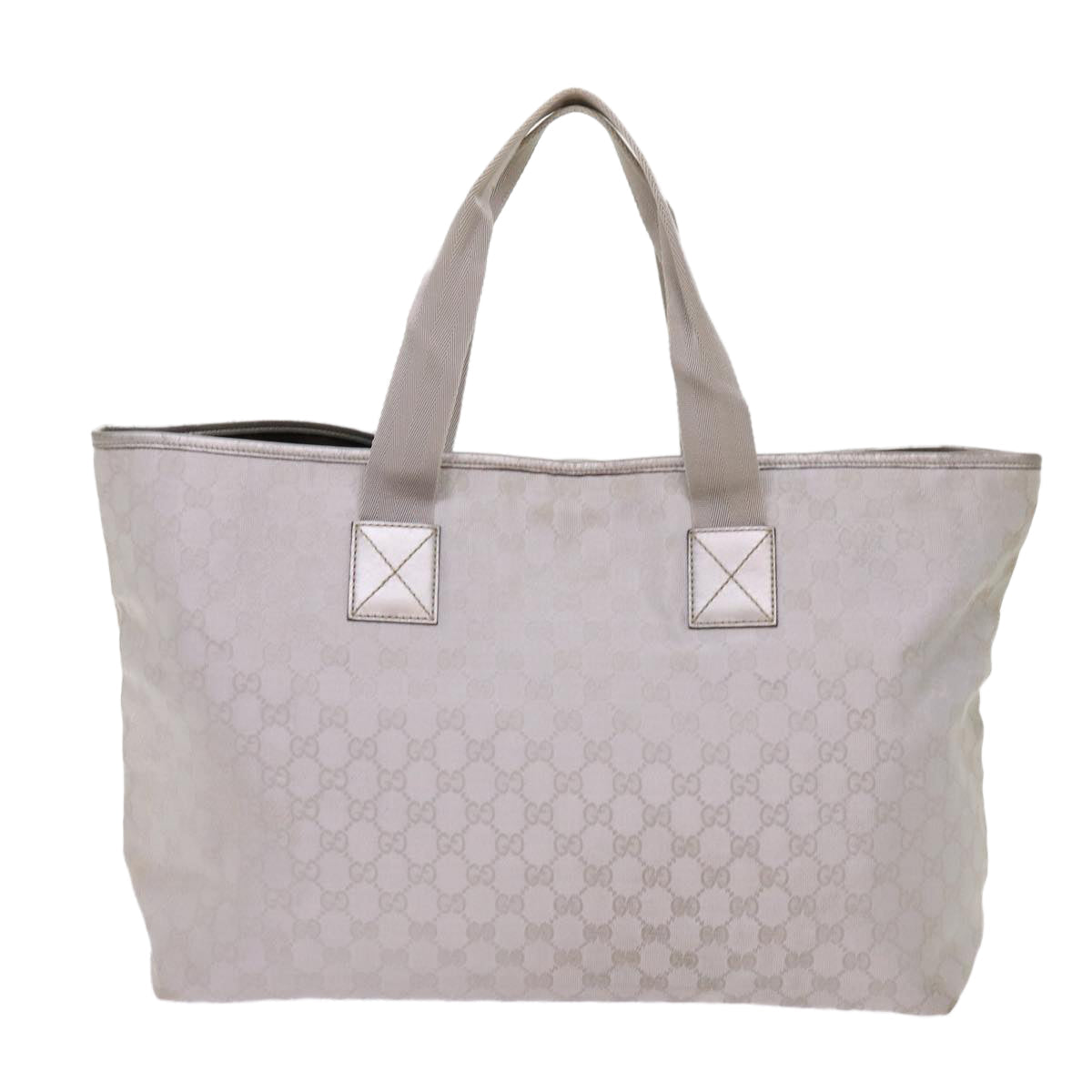GUCCI GG Canvas Tote Bag Outlet Silver 267474 69367