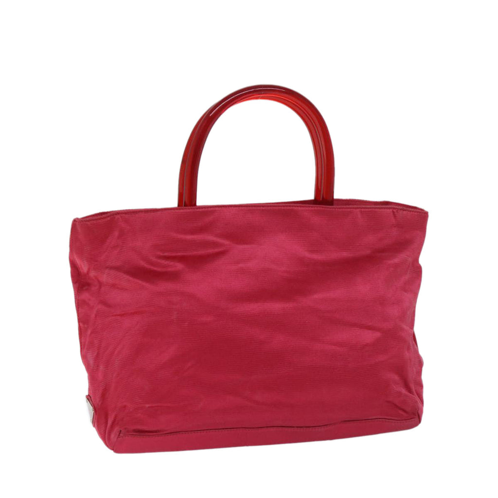 PRADA Hand Bag Satin Red 69745