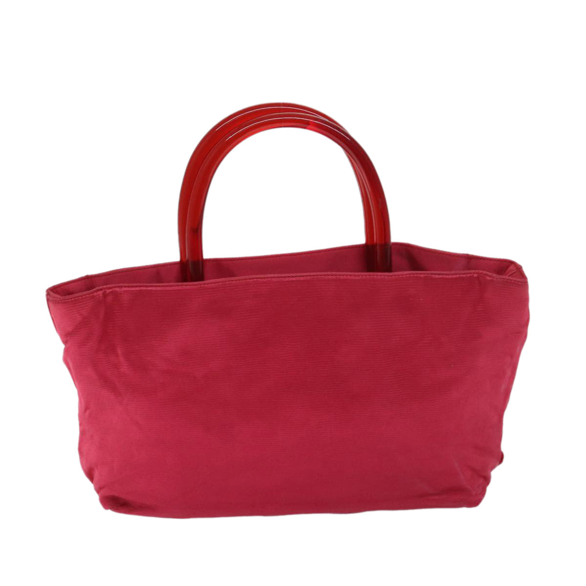 PRADA Hand Bag Satin Red 69745