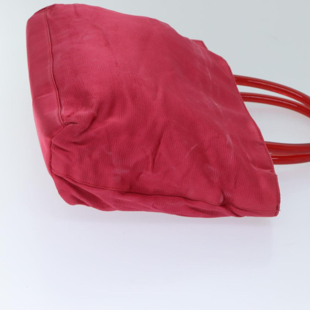 PRADA Hand Bag Satin Red 69745