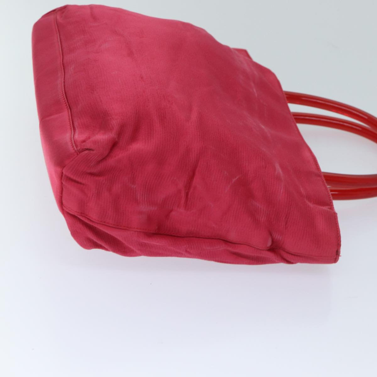 PRADA Hand Bag Satin Red 69745