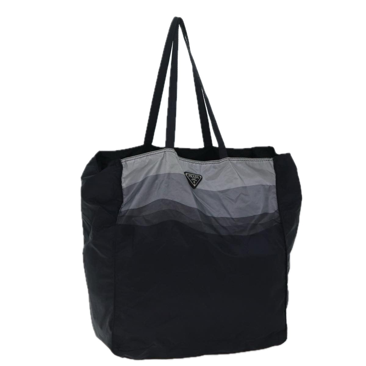 PRADA Tote Bag Nylon Black Gray 69946