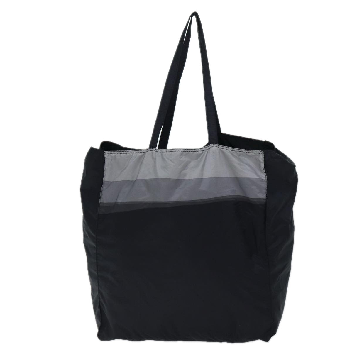 PRADA Tote Bag Nylon Black Gray 69946