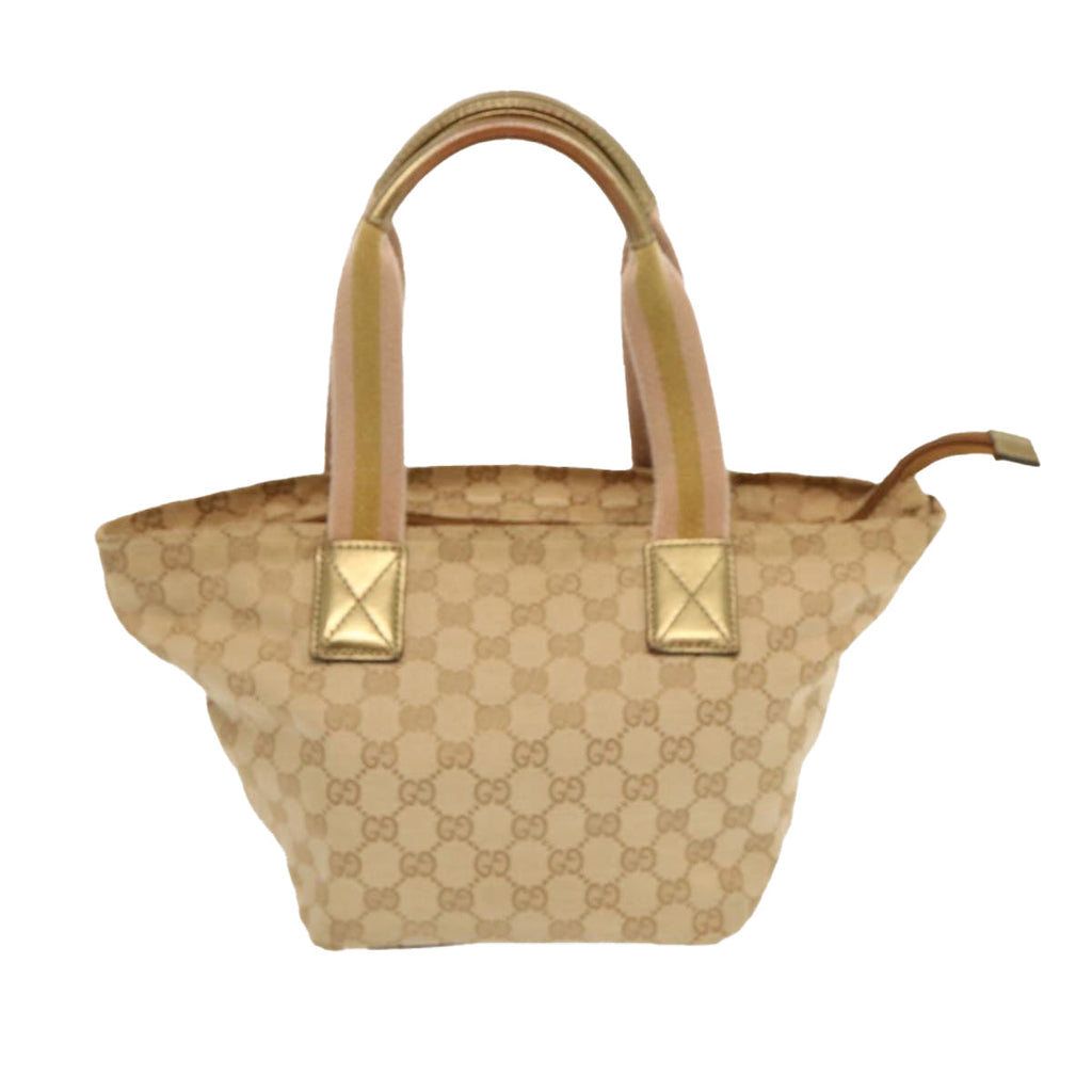 GUCCI GG Canvas Sherry Line Hand Bag Beige Gold pink 131228 69953