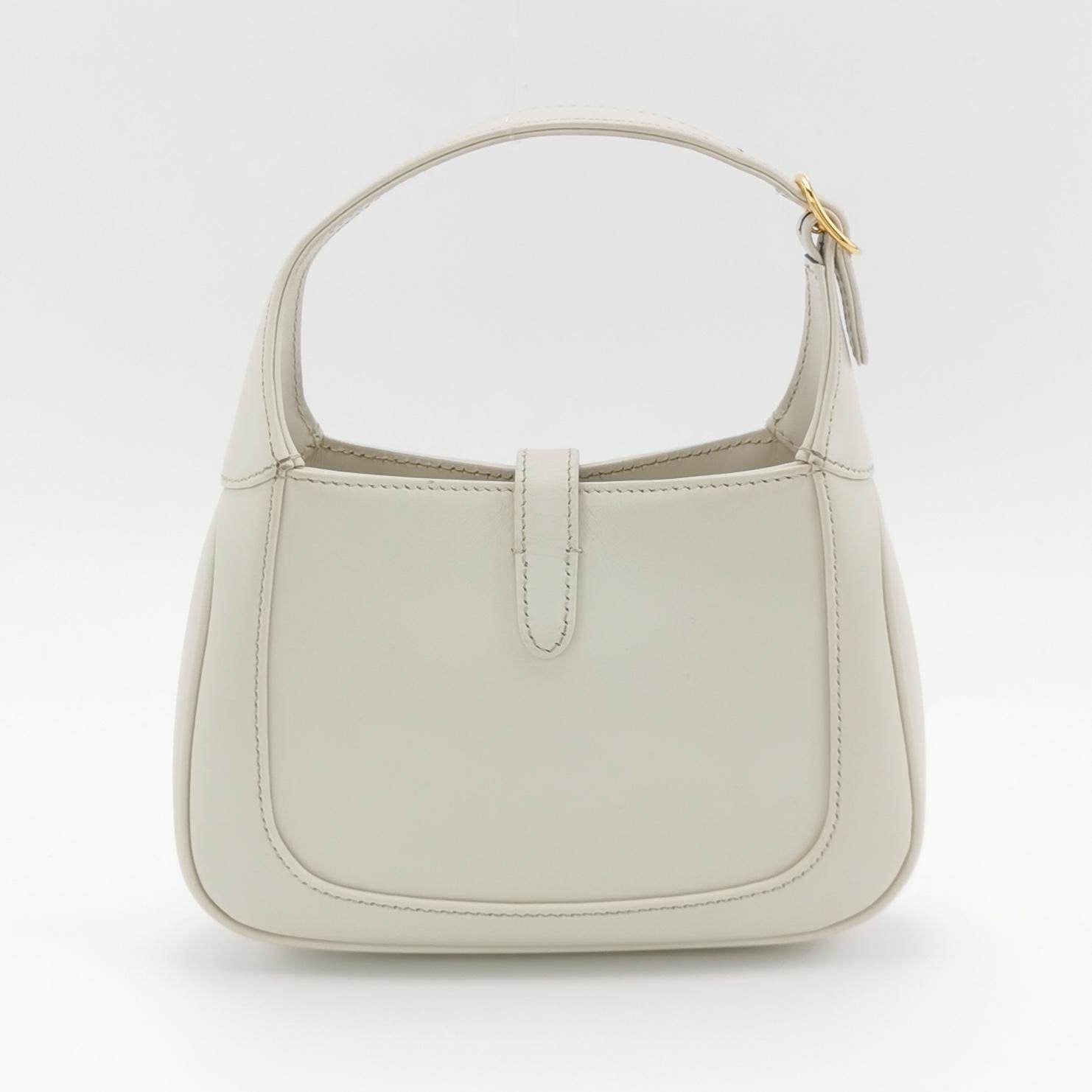 Gucci Jackie 1961 Mini Leather Bag with Adjustable Strap Size White