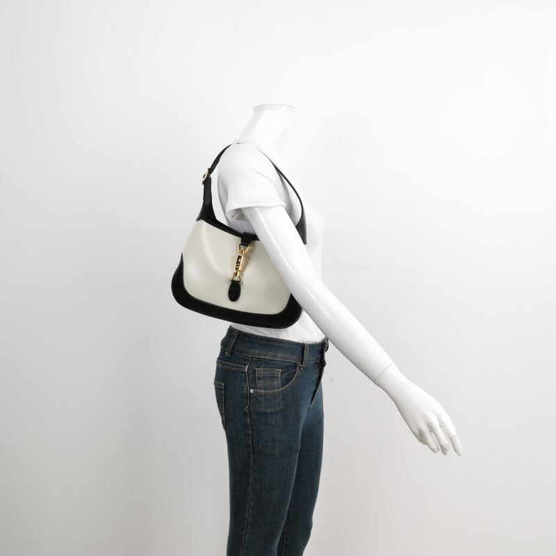 Gucci Jackie 1961 Black & White Leather Bag Small