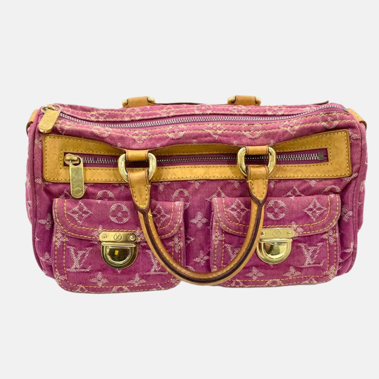 Louis Vuitton Denim Neo Speedy Boston Bag Pink