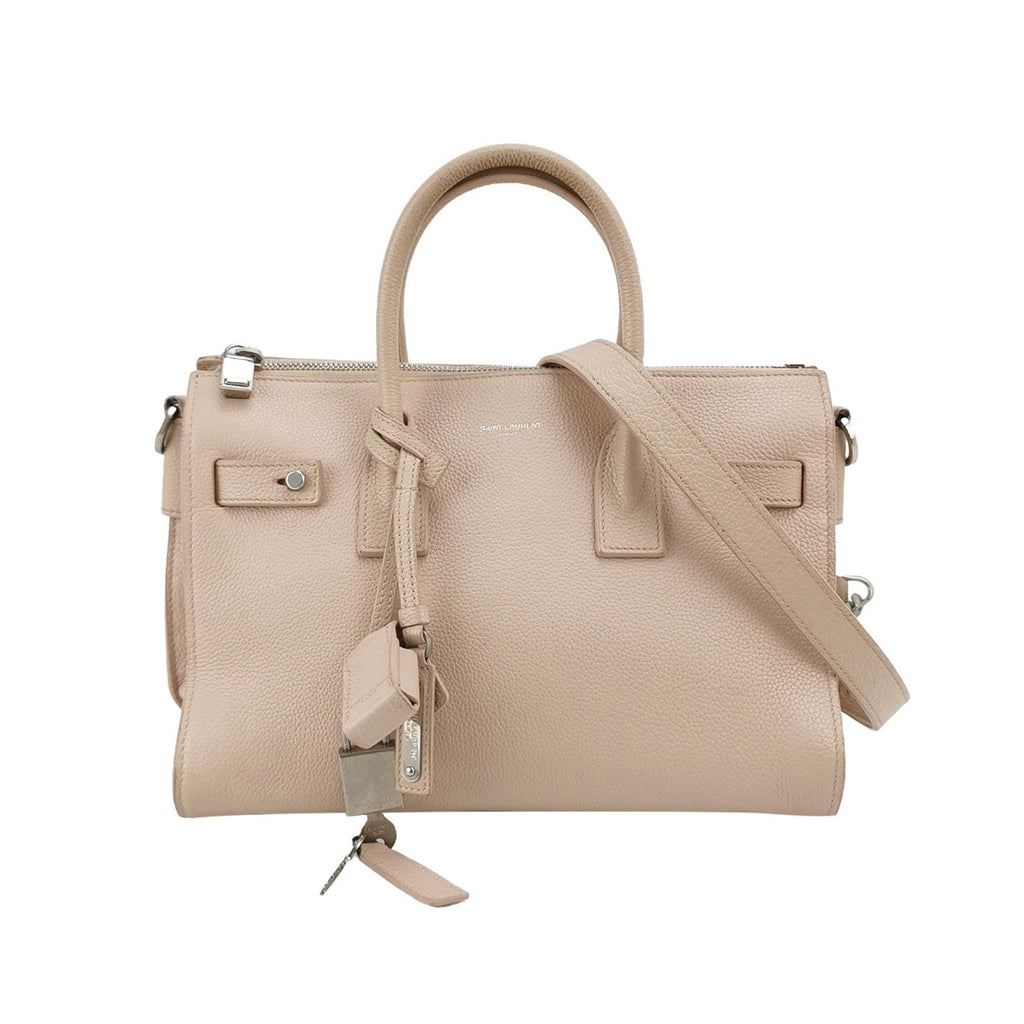 Saint Laurent Sac De Jour Baby Beige Leather Handbag