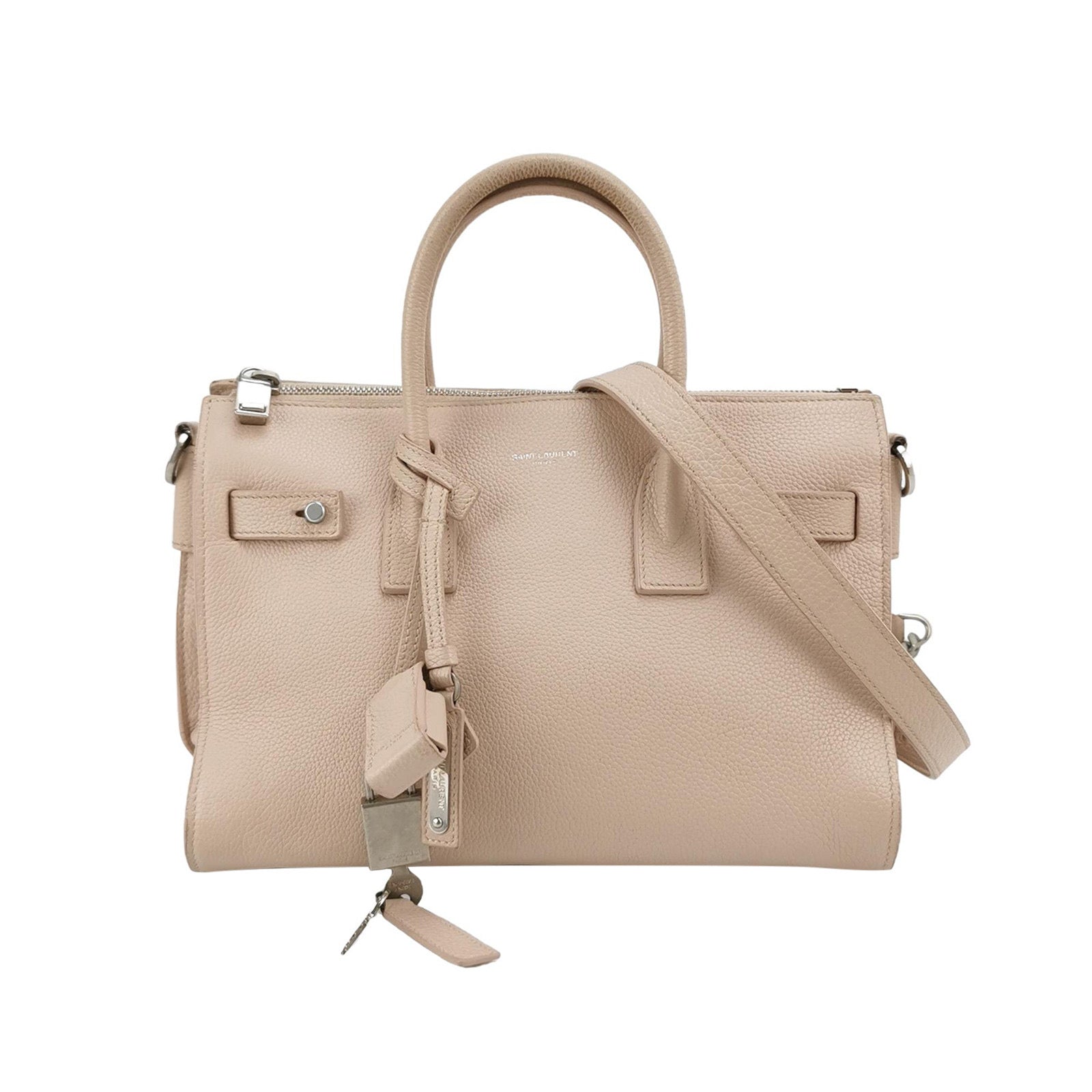 Saint Laurent Sac De Jour Baby Beige Leather Handbag