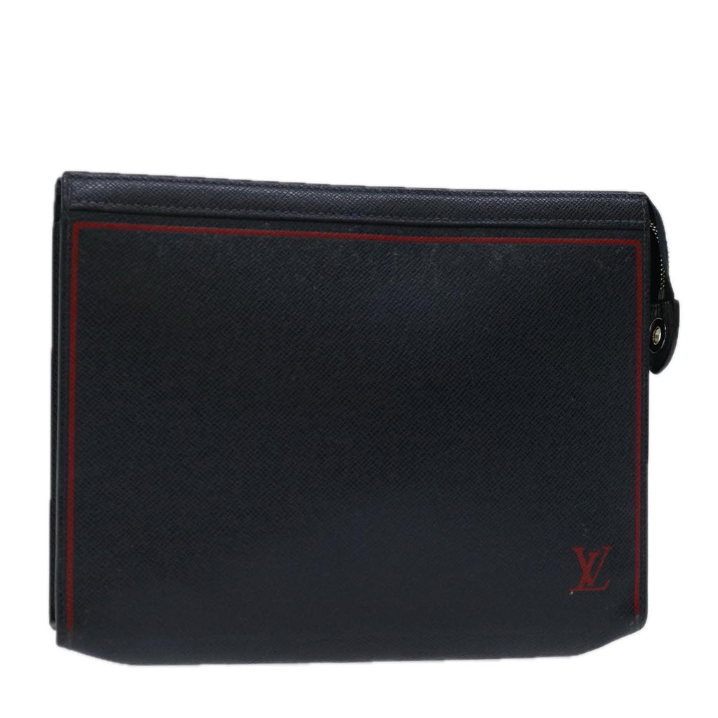 LOUIS VUITTON Taiga Pochette Voyager MM Clutch Bag Blue Marine M63394 70038