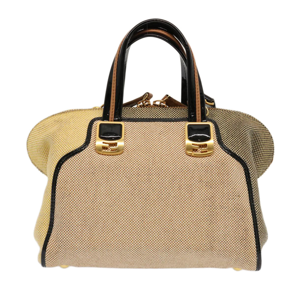 FENDI Hand Bag Canvas 2way Beige 70343
