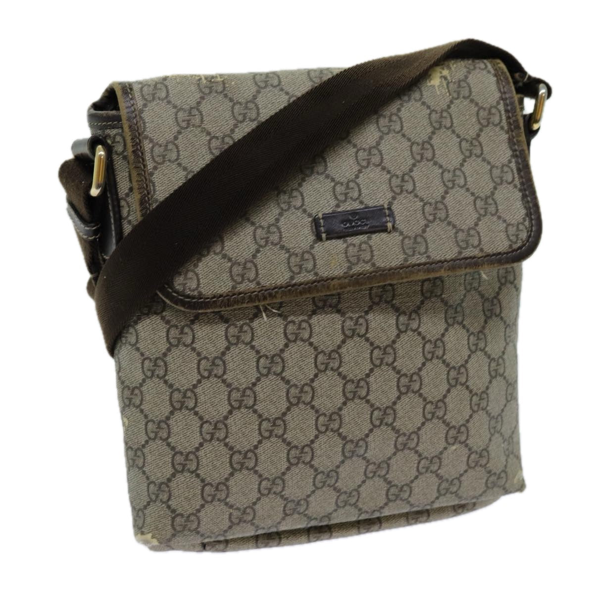 GUCCI GG Supreme Shoulder Bag PVC Beige 223666 70394
