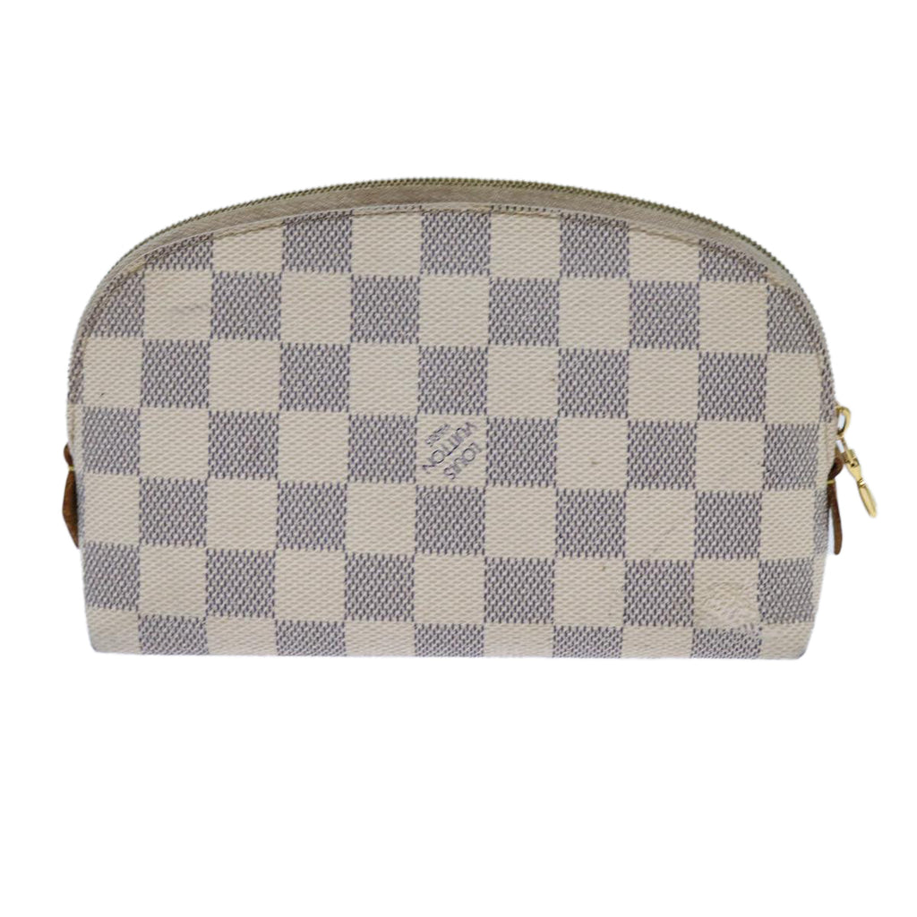 LOUIS VUITTON Damier Azur Pochette Cosmetic PM Pouch N60024 LV 70722