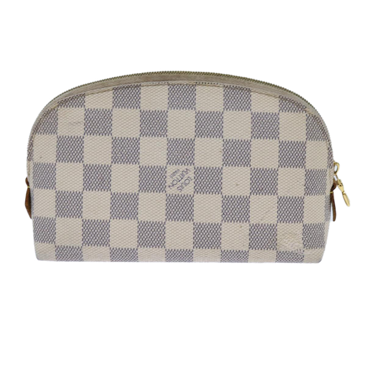 LOUIS VUITTON Damier Azur Pochette Cosmetic PM Pouch N60024 LV 70722