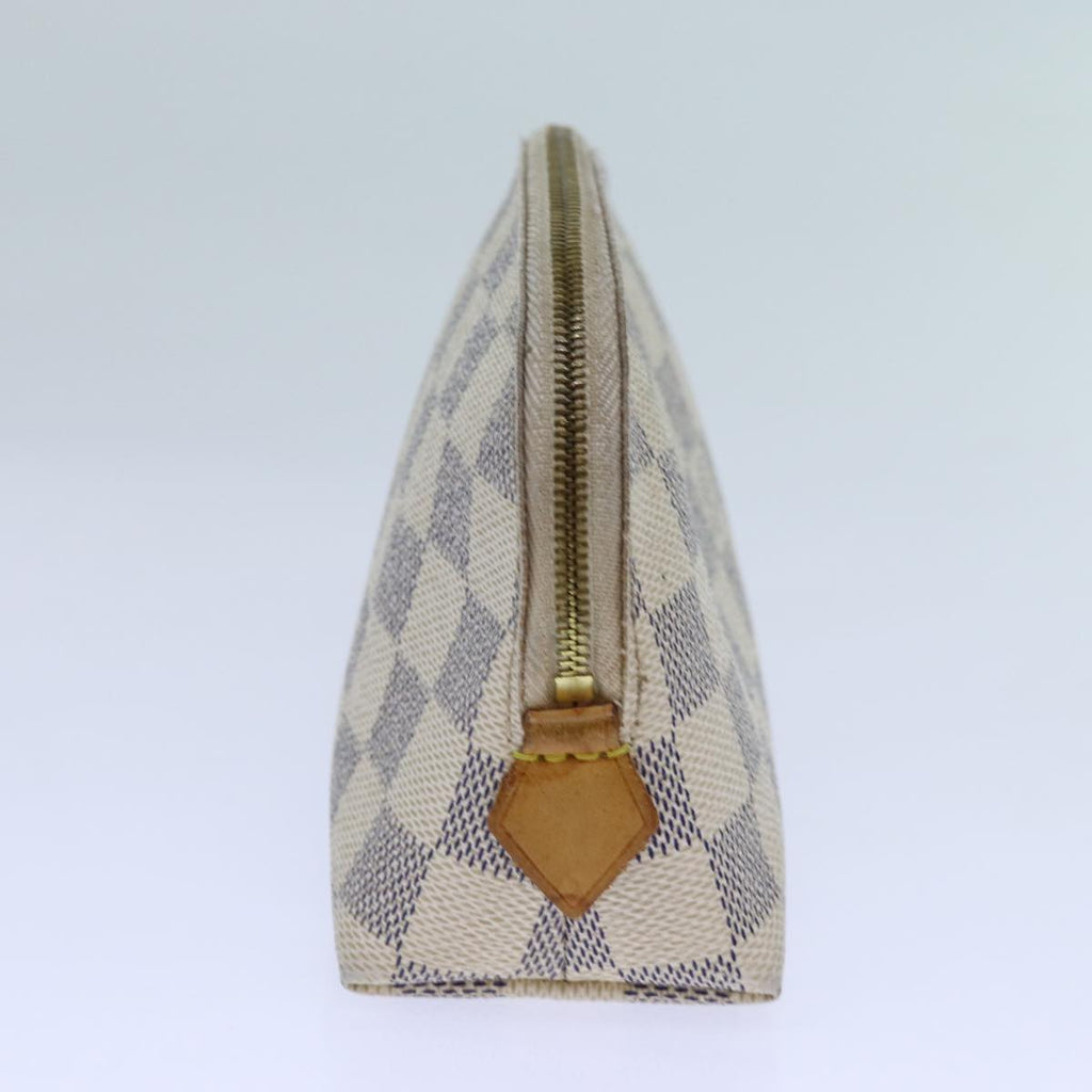 LOUIS VUITTON Damier Azur Pochette Cosmetic PM Pouch N60024 LV 70722