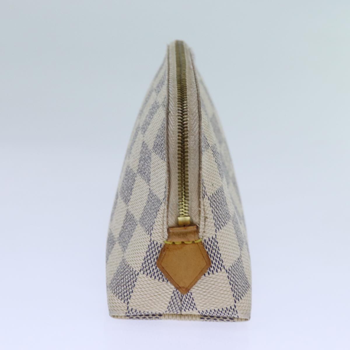 LOUIS VUITTON Damier Azur Pochette Cosmetic PM Pouch N60024 LV 70722