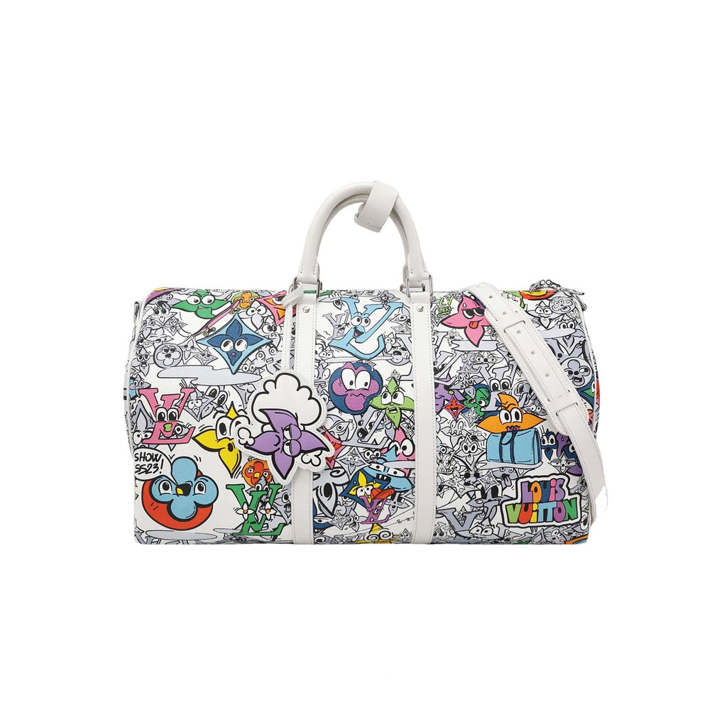 Louis Vuitton Comics Keepall 50 White Multi-color Travel Bag