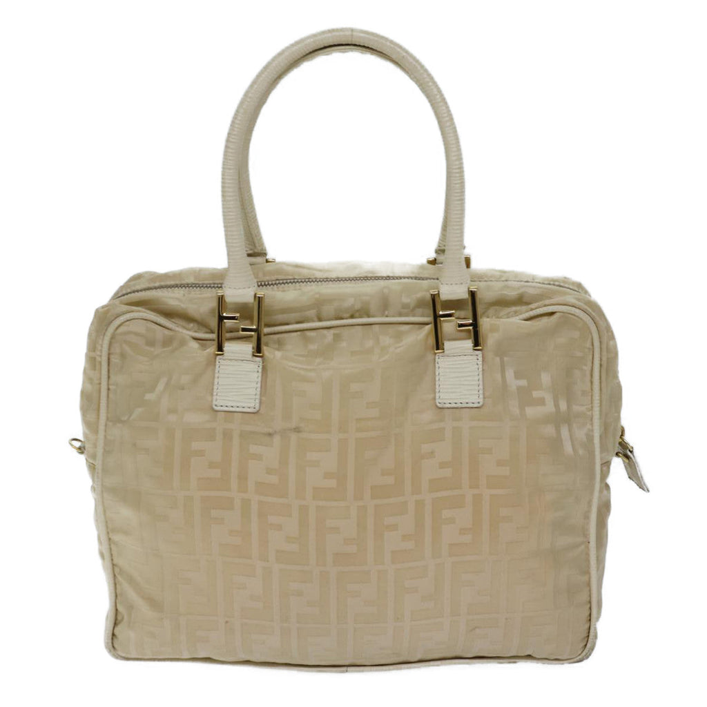FENDI Zucca Canvas Hand Bag Nylon 2way Beige 71835