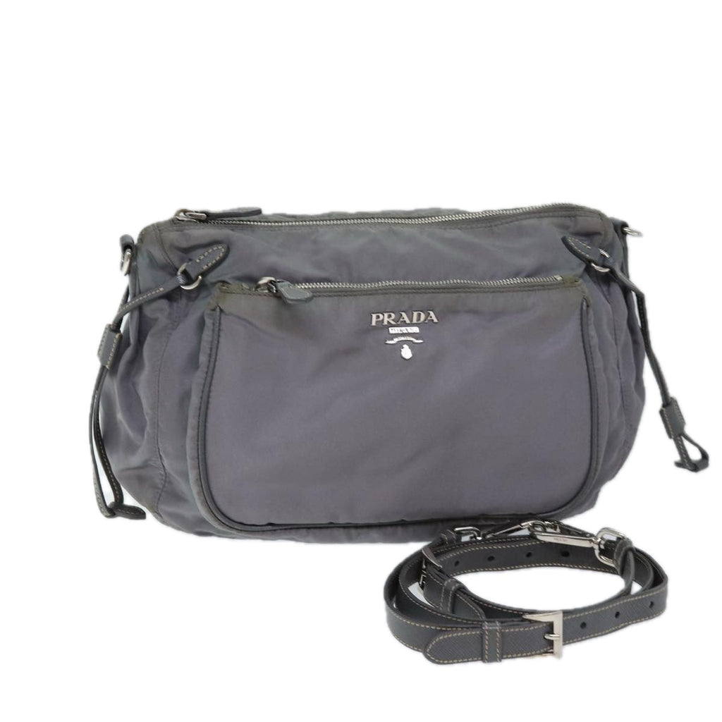 PRADA Shoulder Bag Nylon Gray 72444