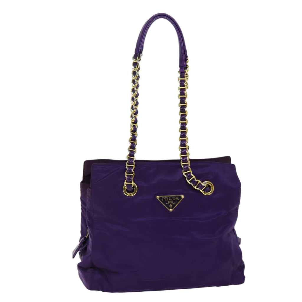 PRADA Chain Shoulder Bag Nylon Purple 72859