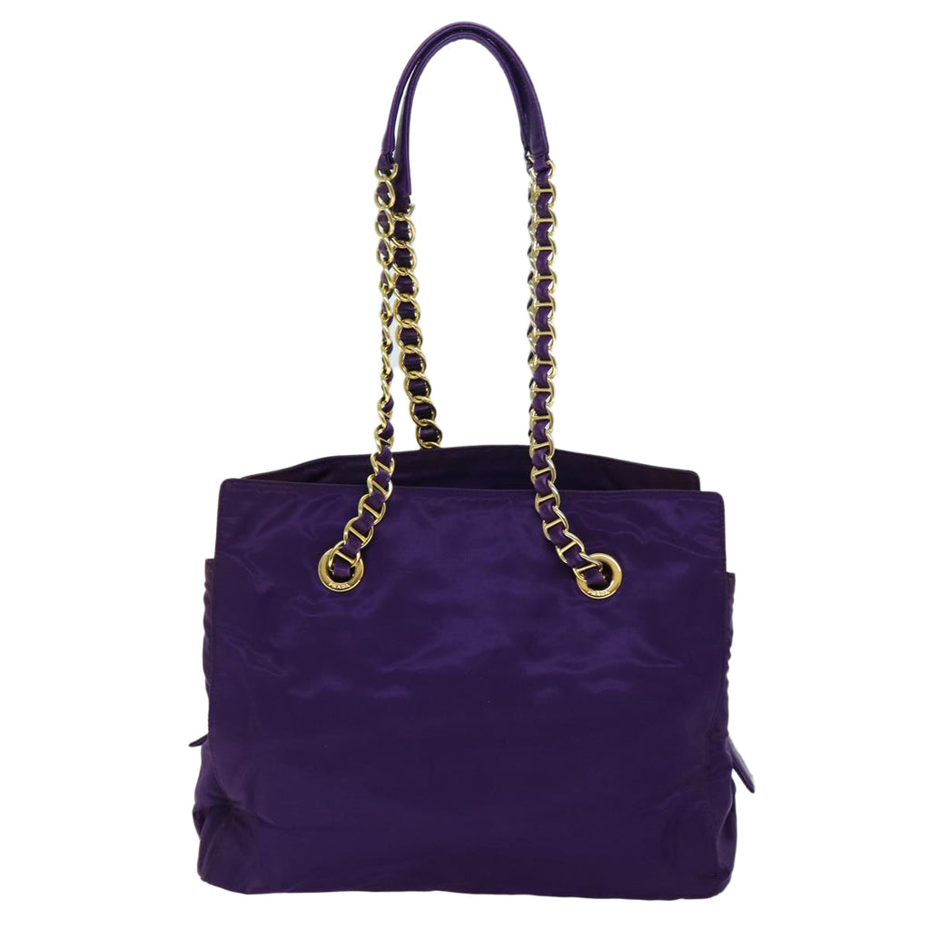 PRADA Chain Shoulder Bag Nylon Purple 72859