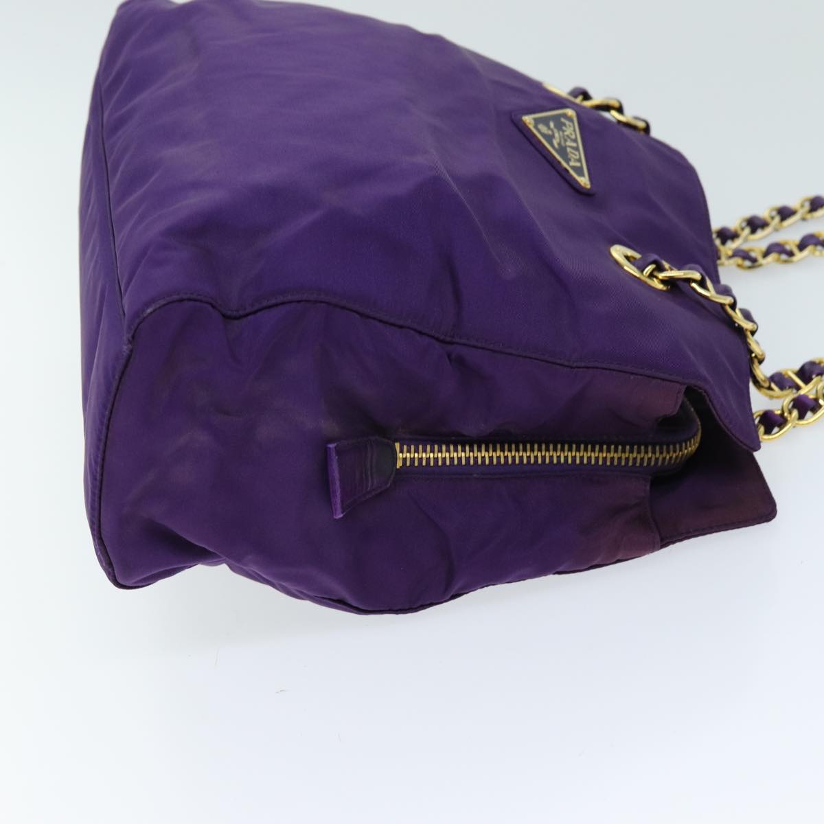 PRADA Chain Shoulder Bag Nylon Purple 72859