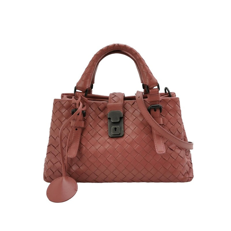 Bottega Veneta Roma Mini Bag Intrecciato Nappa Leather Pink 25cm