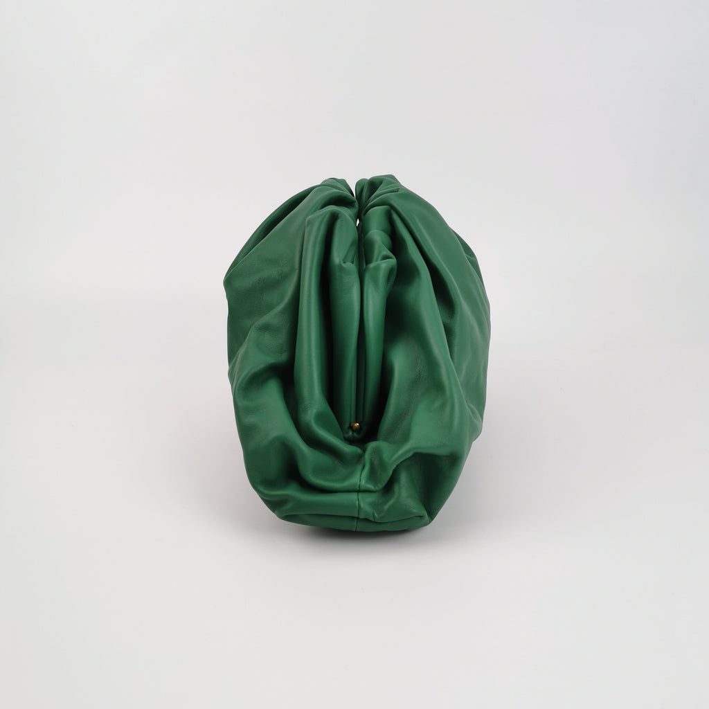 Bottega Veneta Pouch Calfskin Leather Green Large