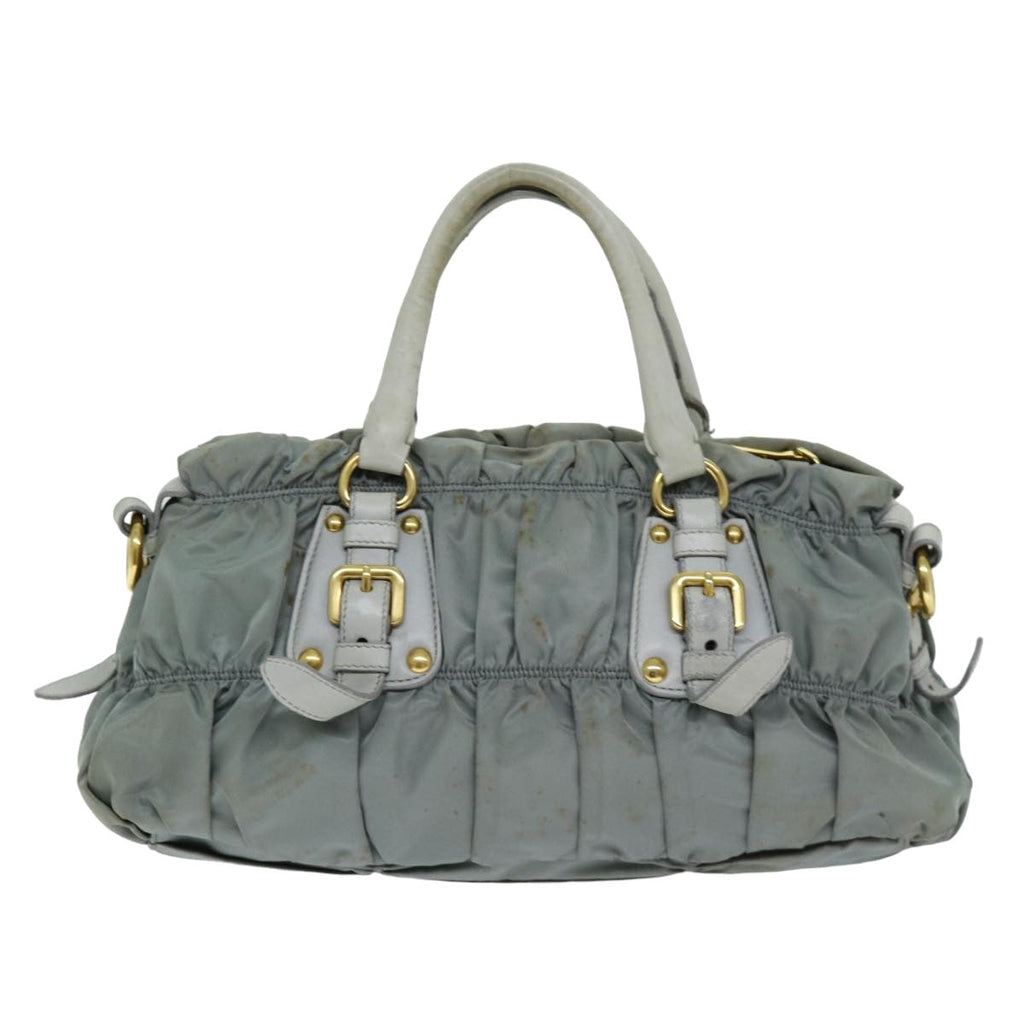 PRADA Hand Bag Nylon 2way Green 74635
