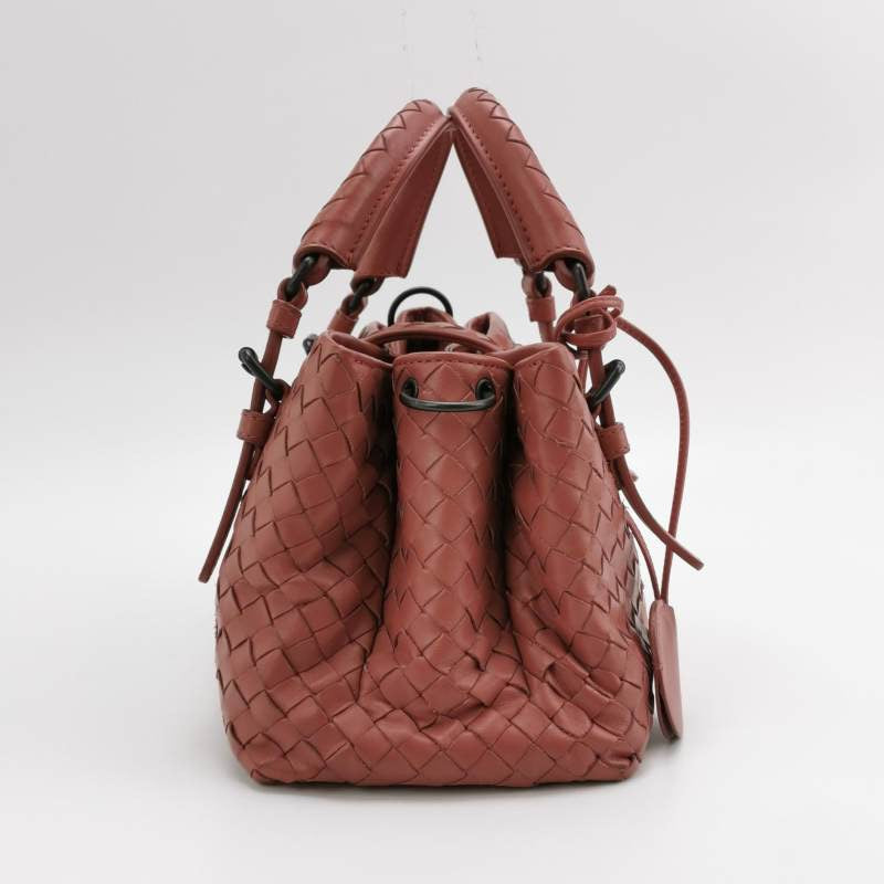 Bottega Veneta Roma Mini Bag Intrecciato Nappa Leather Pink 25cm
