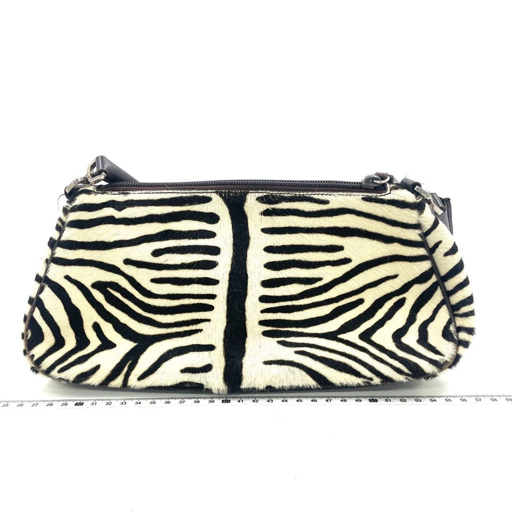Prada Zebra Print Ponyhair Calfskin Leather Shoulder Bag