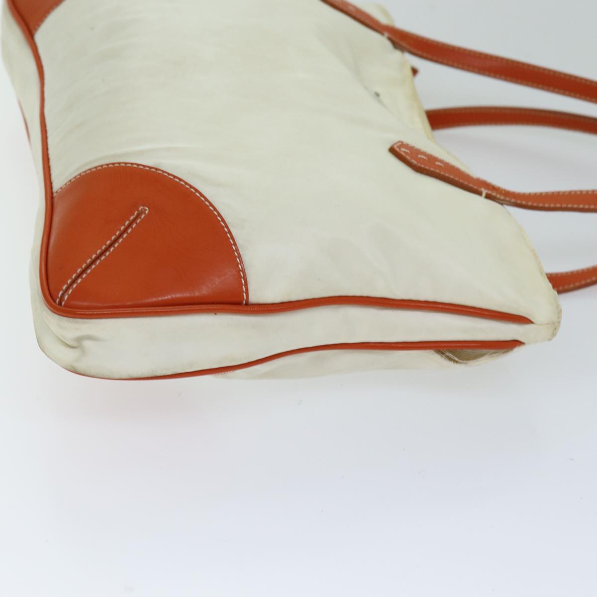 PRADA Tote Bag Nylon Beige Orange 75334