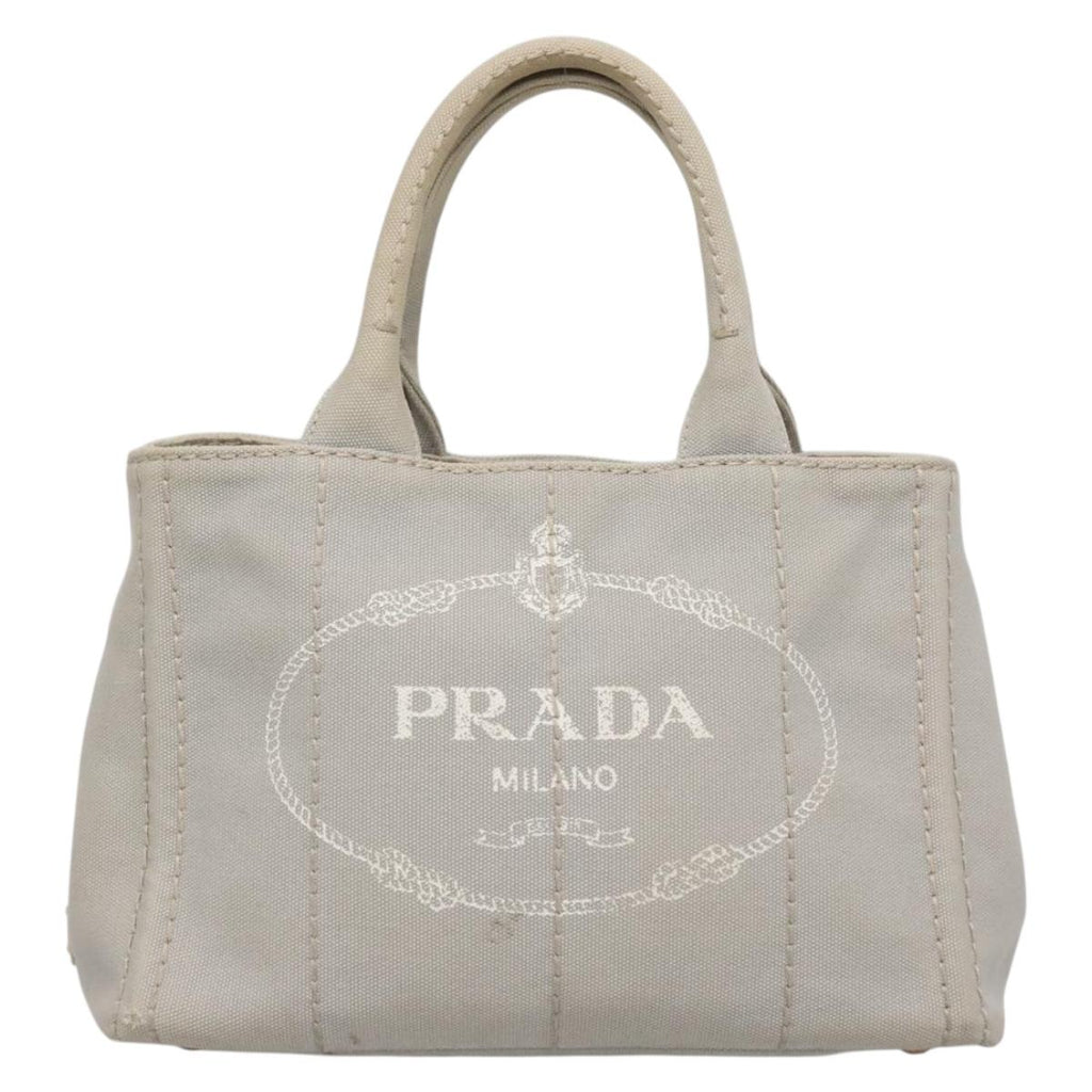 PRADA Canapa PM Hand Bag Canvas 2way Gray 75341