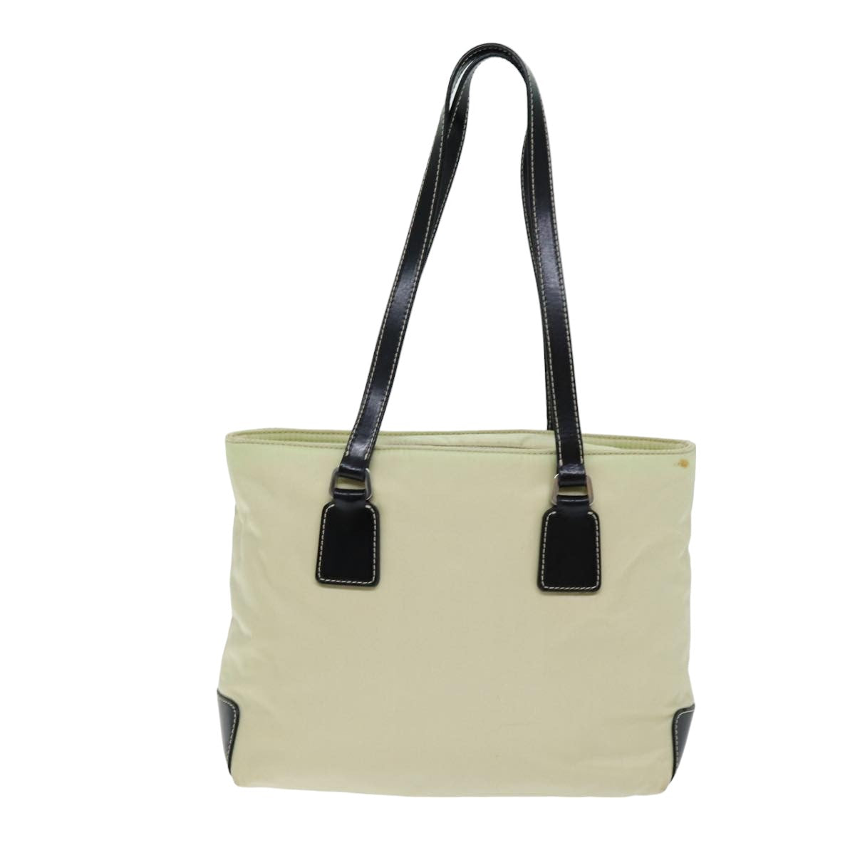 PRADA Hand Bag Nylon Cream 75644