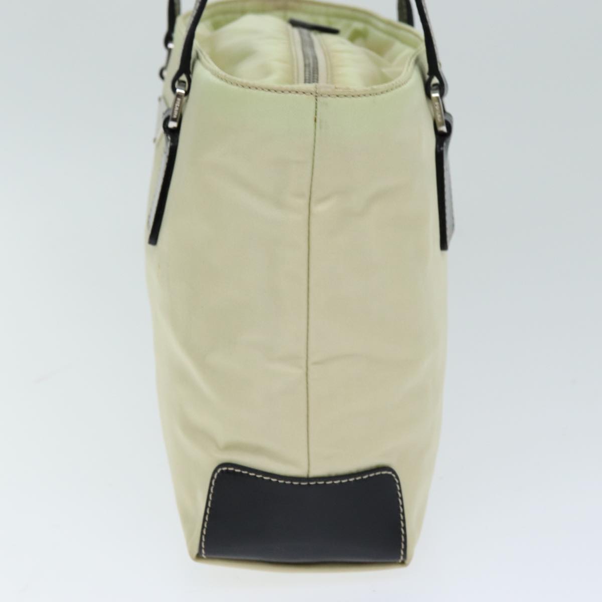 PRADA Hand Bag Nylon Cream 75644