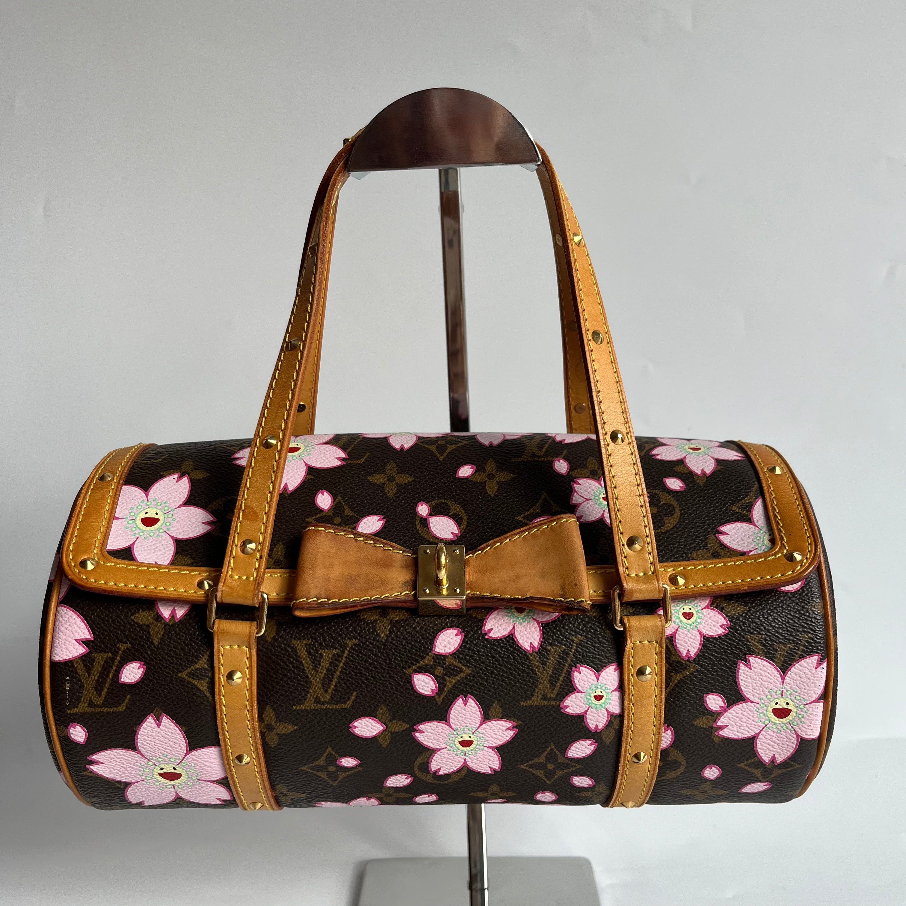 Louis Vuitton x Takashi Murakami Papillon 28 Cherry Blossom Monogram Handbag
