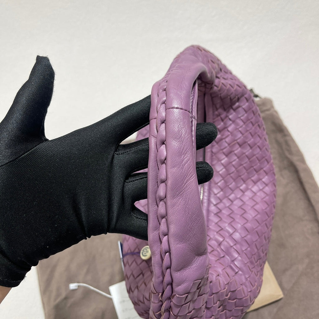 Bottega Veneta Belly Hobo Intrecciato Lambskin Leather Lilac Purple Medium 40cm