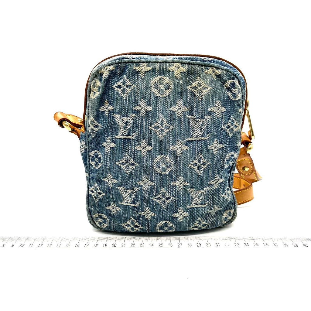 Louis Vuitton Monogram Denim Camera Crossbody Bag Blue