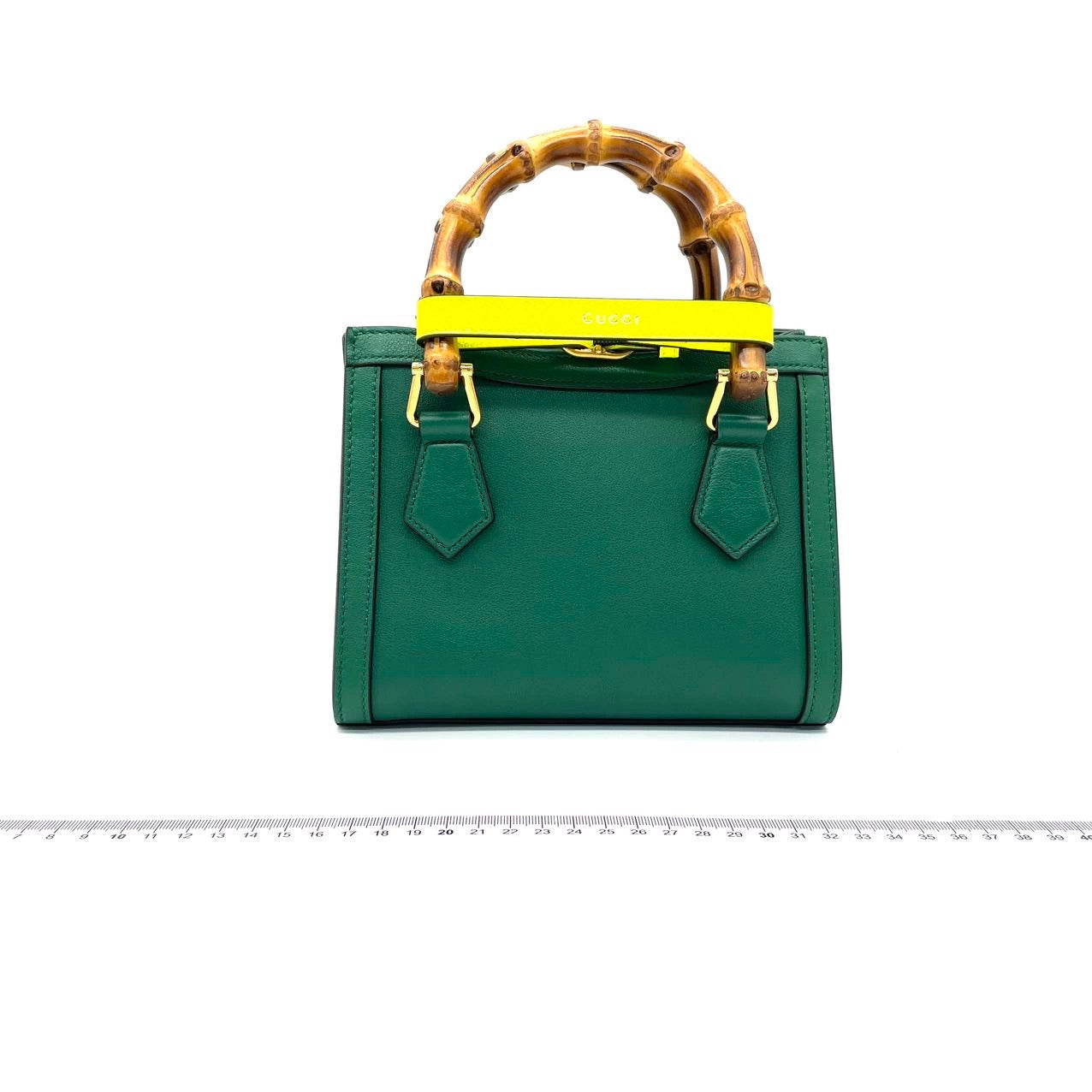 Gucci Diana Mini Green Leather Bag Bamboo Handle with Strap