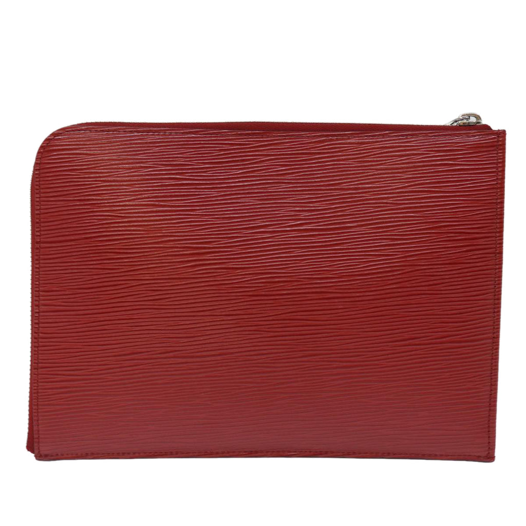 LOUIS VUITTON Epi Pochette Jules PM Clutch Bag Red Car Mine LV 76821V