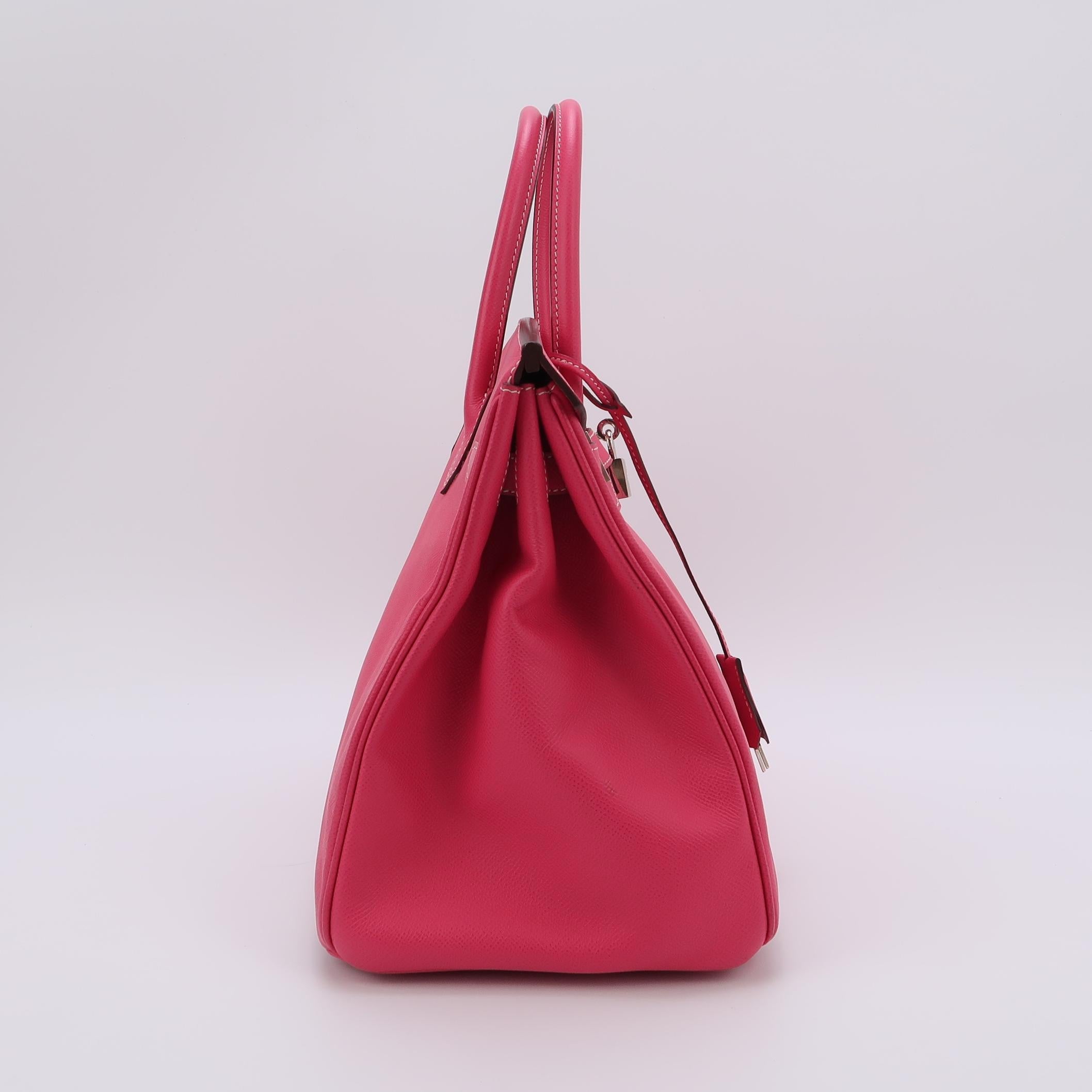 Hermes Birkin 35 Epsom E5 Rose Tyrien Pink Palladium Hardware 2013