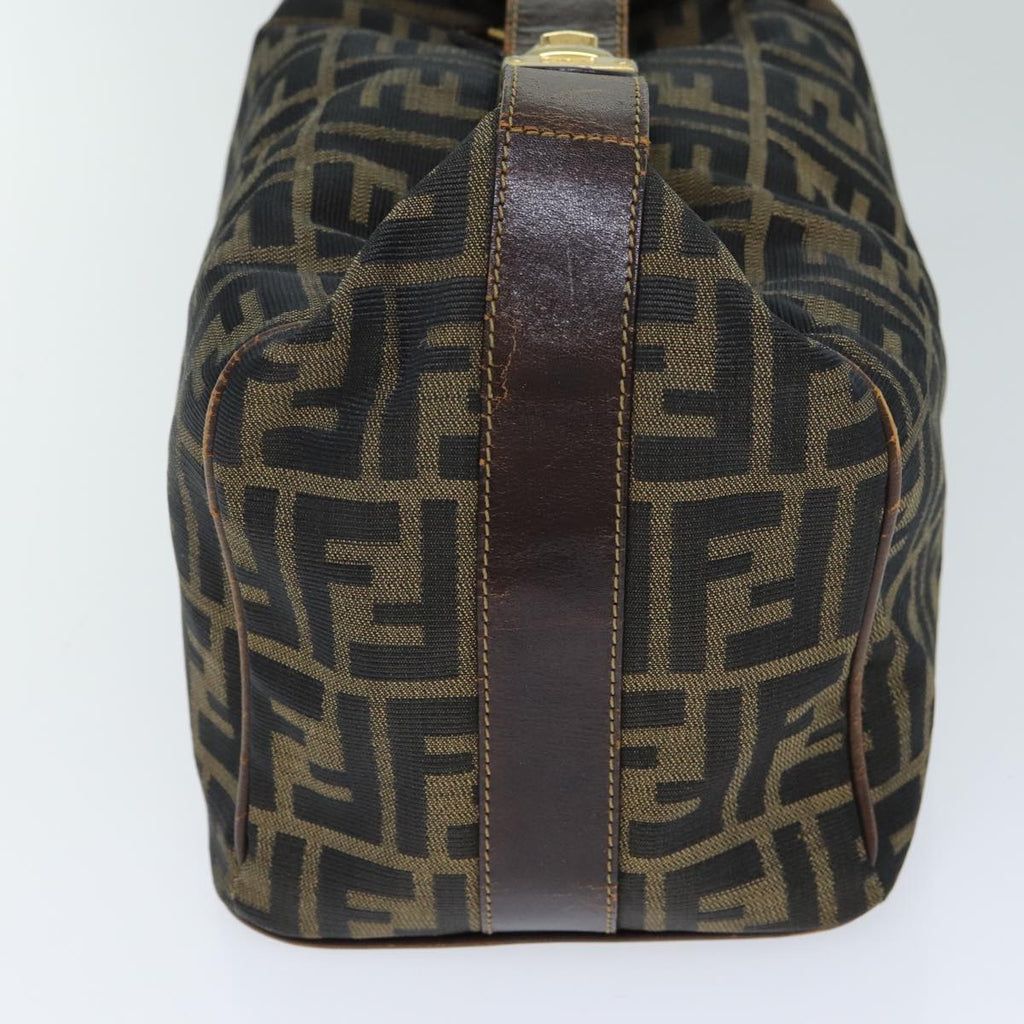 FENDI Zucca Canvas Vanity Pouch Brown Black 77628