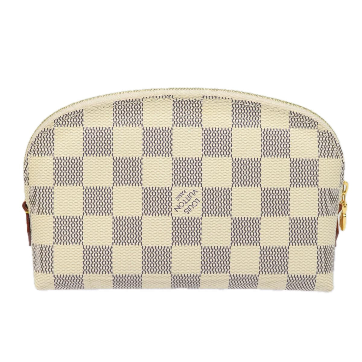 LOUIS VUITTON Damier Azur Pochette Cosmetic PM Pouch N60024 LV 77924A