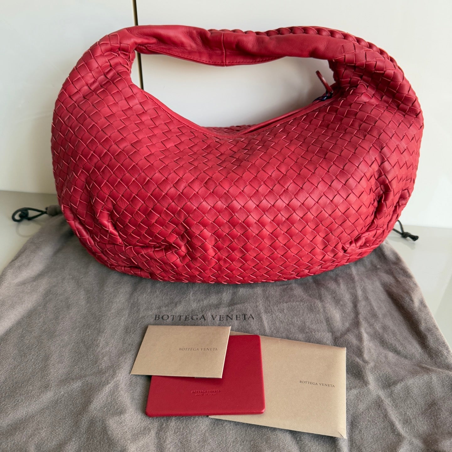 Bottega Veneta Belly Hobo Intrecciato Red Medium 40cm