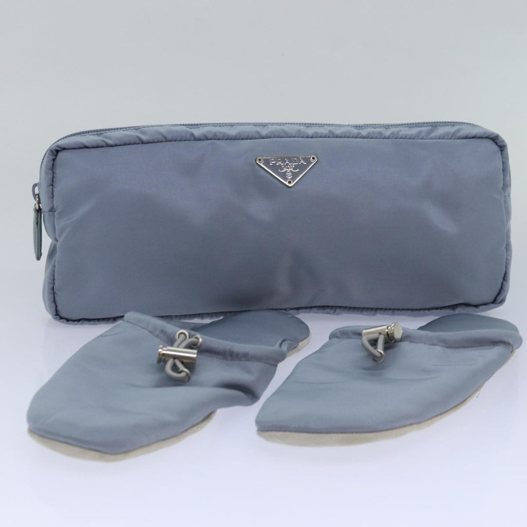 PRADA Room Shoes & Pouch Nylon Light Blue 79894V